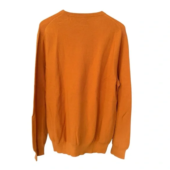 NWT J. Crew Men’s Size Large Orange 100% Cotton Pullover Sweater
